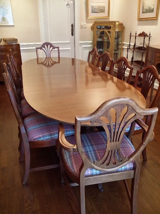 Antique dining table with 11 chairs