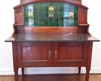 Antique wash stand with marble top