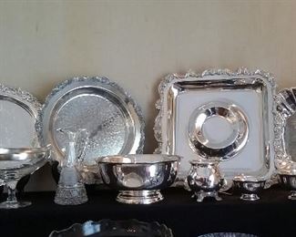 Many silver plate pieces