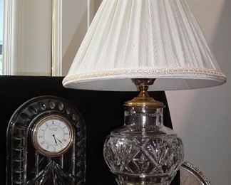 Waterford clock and lamp