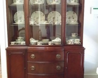 Antique china cabinet & china