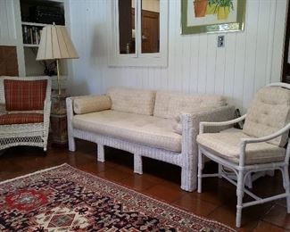 Wicker furniture is in very good condition.
