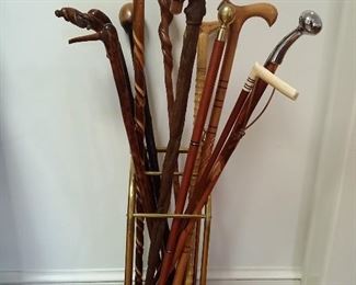 Variety of unusual walking canes