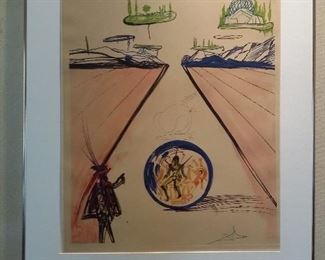 A certified original mixed media print pulled from the original plate and stones by Salvador Dali