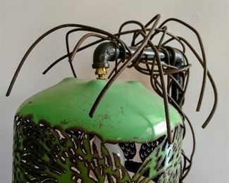 Folk art (in art deco style) sculptured floor lamp