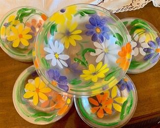 Painted Glass Patio Plates