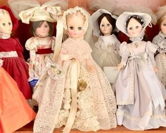 Porcelain Dolls in Period Fashion Garments