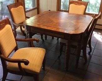 Wooden Dining Room Table and Four Chairs
