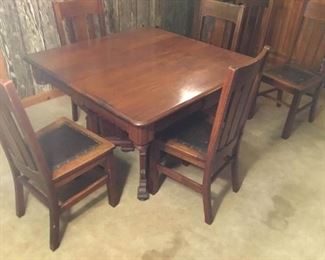 Wooden Table with Six Chairs