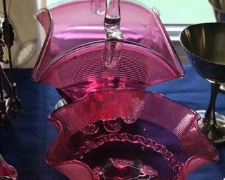 So unique cranberry and fenton glass.