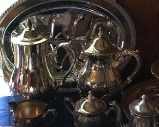 Nice silver coffee and tea set.