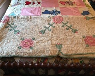 Another beautiful rose hand quilted quilt