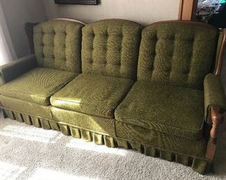 Nice 3 cushion sofa with wood frame