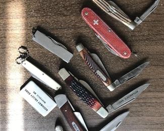Knives, Hones Abe Cattlemens Knife, Schrade Knife, Buck 701 Knife, Prov. RI USA Prov. Cut. Co