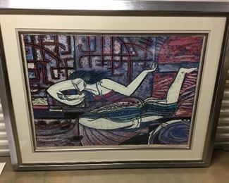 9.  Artist signed - Wong Shue  "Songbird" limited edition serigraph   61"w x 4'h   147/300