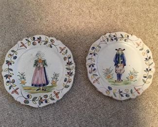 15.   Pair of Early Brittany plates - Malicorne