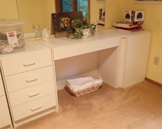 WHITE WALL SECTION DRESSER STORAGE - DESK
