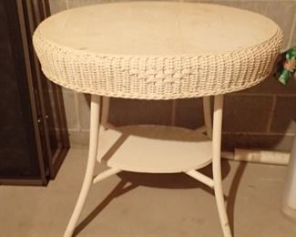 OVAL WICKER SIDE TABLE