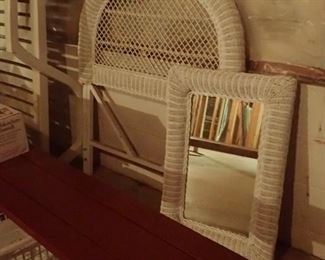 WICKER HEADBOARD / MIRROR