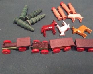 MINI TRAIN SET GERMAN WITH ANIMALS AND TREES
