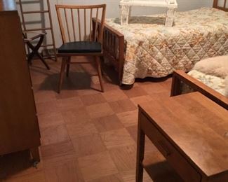 Conant Ball-one drawer side table, chair, twin beds. Available.