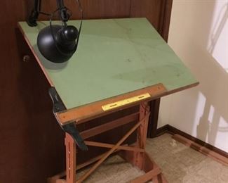 Drafting Table with lamp. Sold,