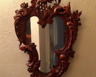 Syrocco carved wood mirror