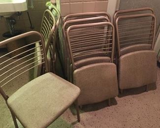 Vintage Cosco Folding Chairs -Set of 8  Metal Mid-Century Modern Gatefold