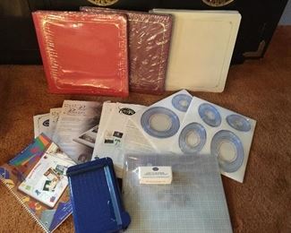 collection of Creative Memories supplies - unopened albums, page protectors, idea books, circle & oval cutters and mat, paper trimmer....all new and unused
