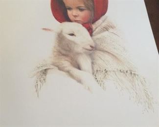 signed and number print by Mitchell Tolle "Grace and the Lamb"