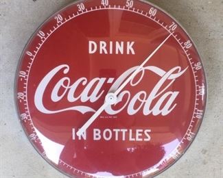 1950's "Drink Coca Cola in Bottles" Thermometer(12" Diameter)
