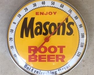 1960's "Bold Refreshing Flavor" Mason's Root Beer Thermometer(12" in Diameter)