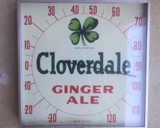 1950's Cloverdale Ginger Ale Thermometer(Pepsi Product/12" x 12")
