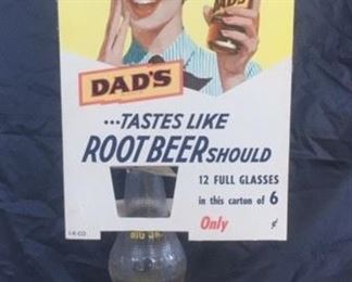 1950's Dad's Root Beer Bottle Topper with Bottle "It's Great"