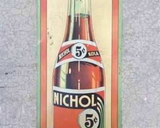 1940's Nichol Kola Embossed Tin Sign(12"x35") 