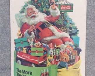 Coca Cola Cardboard Santa Display"The More the Merrier"(26"x16")