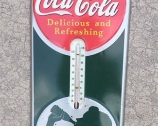 1940's Coca Cola Thermometer "Delicious and Refreshing" Girl