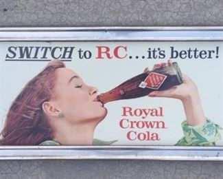 1960's RC Cola Cardboard Sign "Switch to RC"(28"x13")