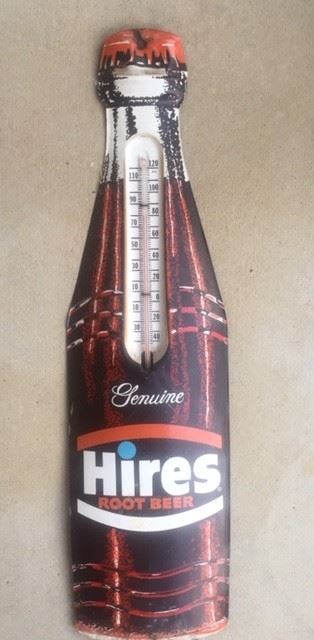 1970's Genuine Hires Root Beer Tin Thermometer(27"x8")