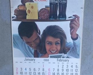 1966 Complete Coke Calendar with December 1965("Things Go Better with Coke")
