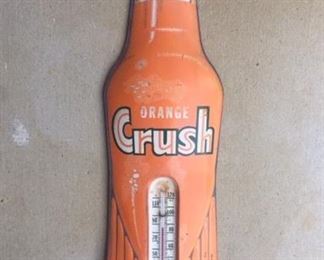 1950's Orange Crush Die Cut Thermometer(28"x7")