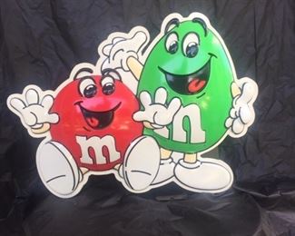 1990's M&M's Plastic Counter Sign
