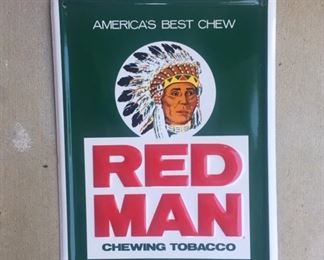 Vintage Red Man Tin Tobacco Sign(16"x12")