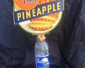 1960's Sun Crest Pineapple Bottle Topper with Bottle