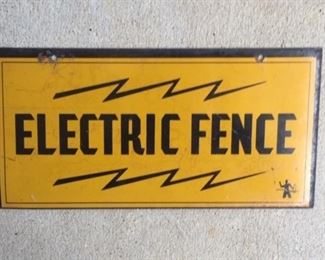Vintage Electric Fence Tin Sign(8"x4")