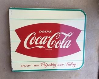 1950's Coca Cola Double Sided "Enjoy that Refreshing New Feeling" Flange Sign