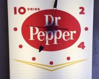 1960's Dr. Pepper 10, 2 & 4 Tel-A-Sign Clock(25"x19"/Non Working)