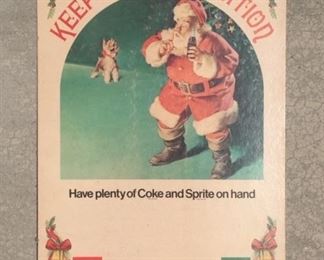 1960's Coke/Sprite Cardboard Counter Sign "Keep Up the Tradition"(18"x26")