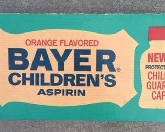 1960's Bayer Children's Aspirin Cardboard Display Box(20"x11")