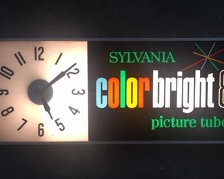 Sylvania Color Bright 85 Picture Tubes Light Up Clock(Neon Products/26"x10")